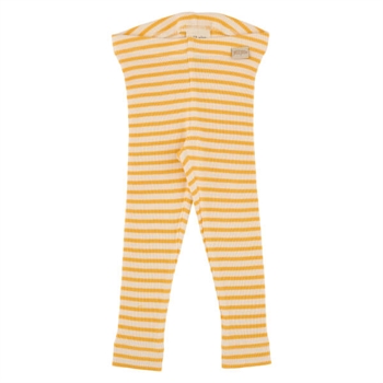 Petit Piao - Stribet leggings - Yellow sun/cream